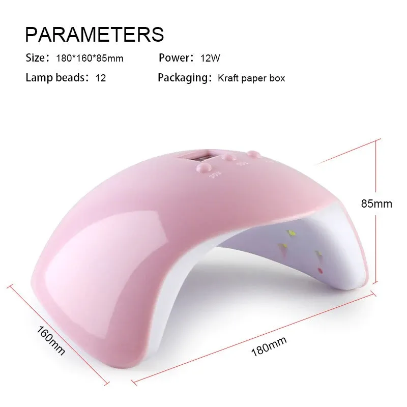 12W Nail Dryer Machine UV LED gel nail Lamp Portable Micro USB