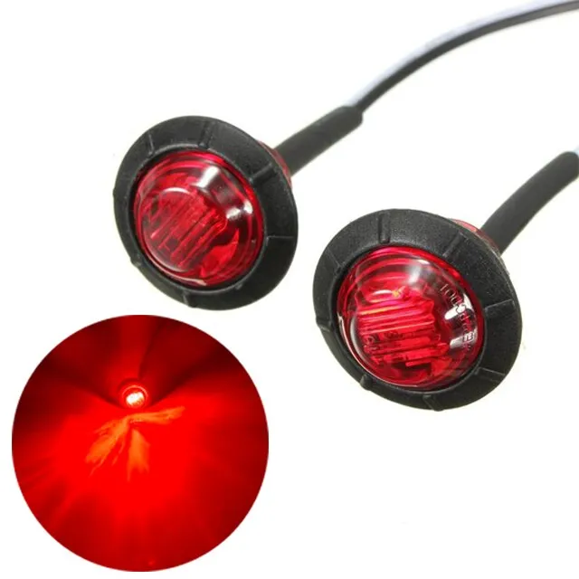2 Pcs 3/4 Inch Mount LED Rear Side Marker Indicator Lights for Trucks, Traile ,Cab Marker, Boats 12V 24V RED GREEN YELLOW BLUE