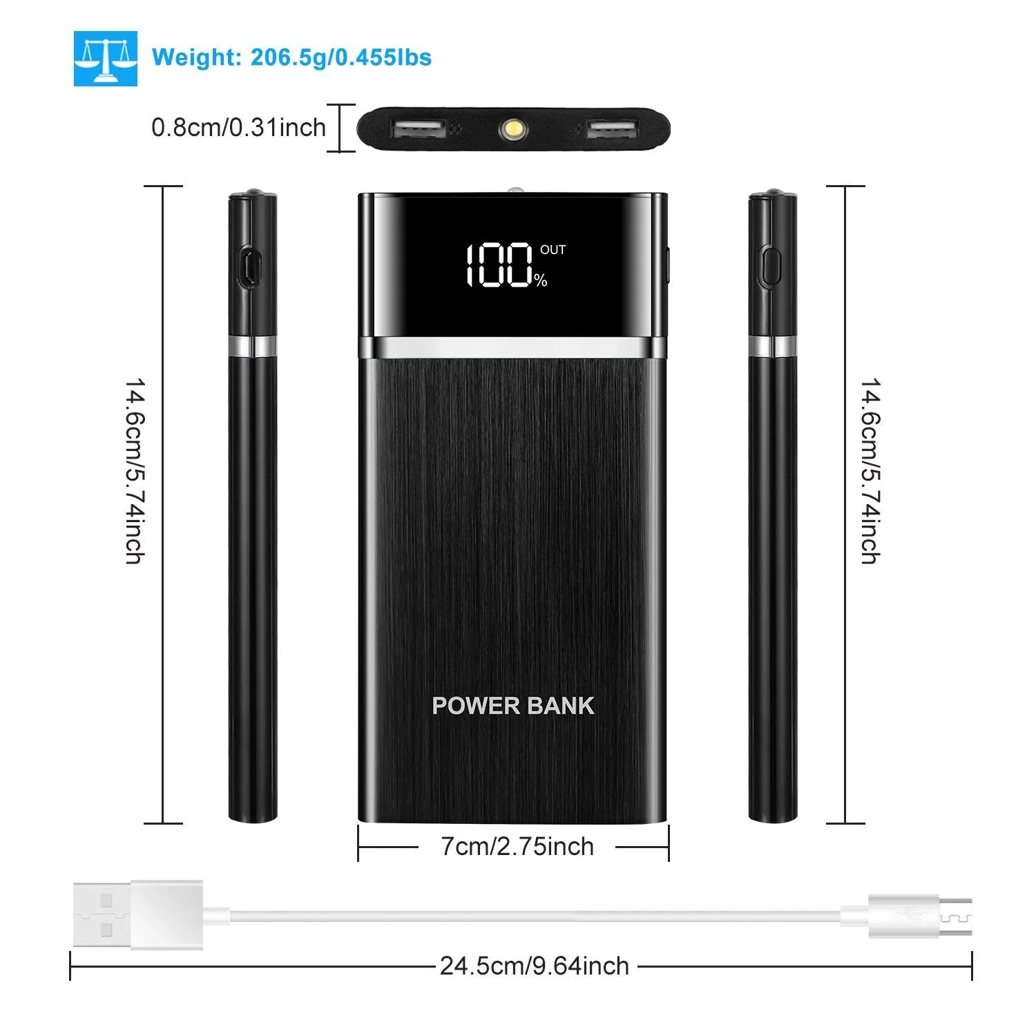 20800mAh Power Bank 76.96W External Battery Pack