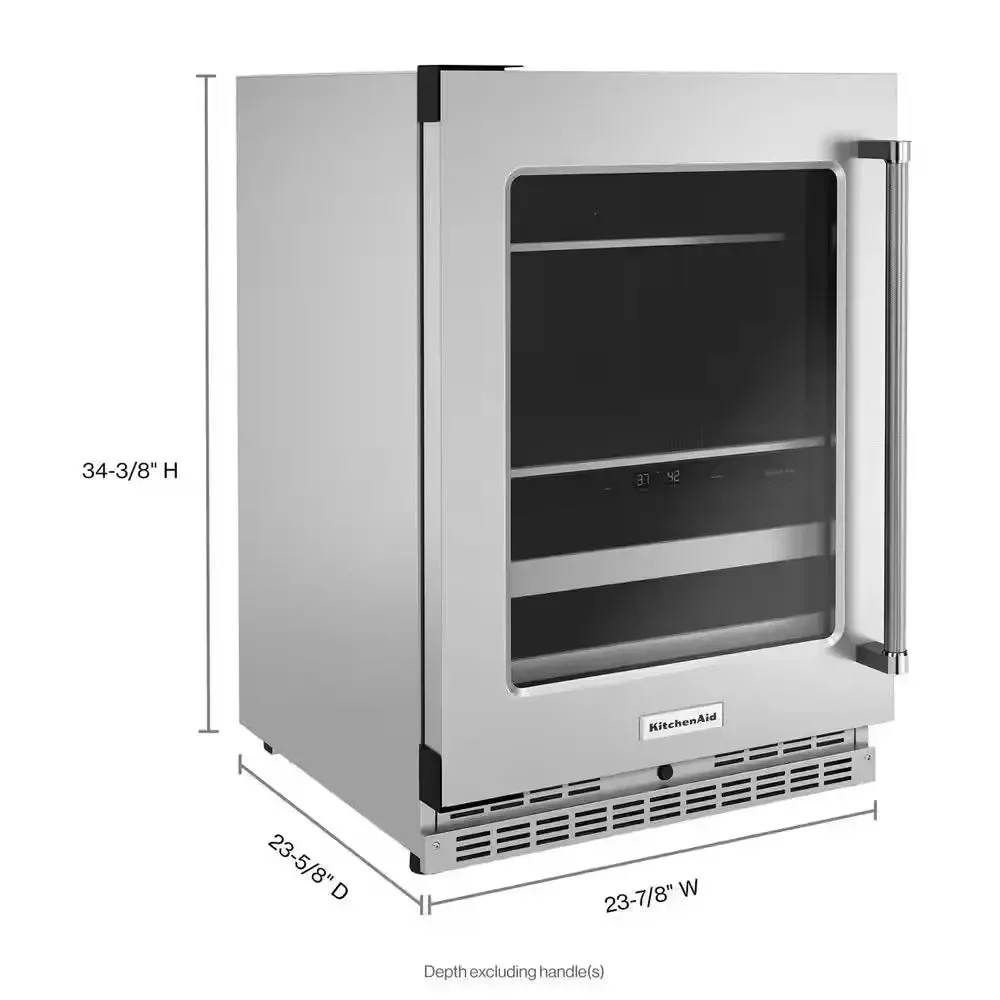 24 In. 14-Bottle Beverage Cooler in Stainless Steel