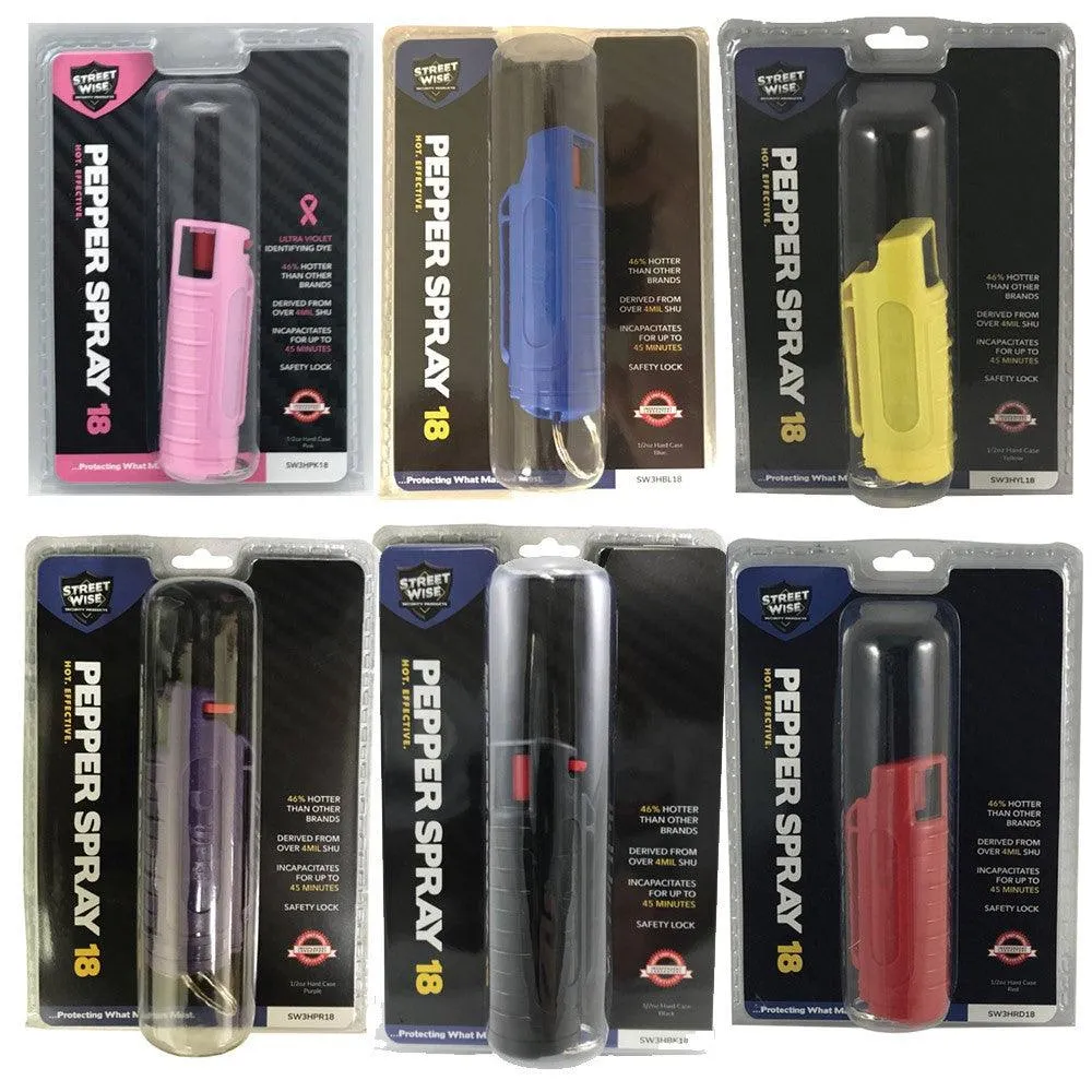 24 Units Pepper Sprays and Heartbeat Self Defense Keychains