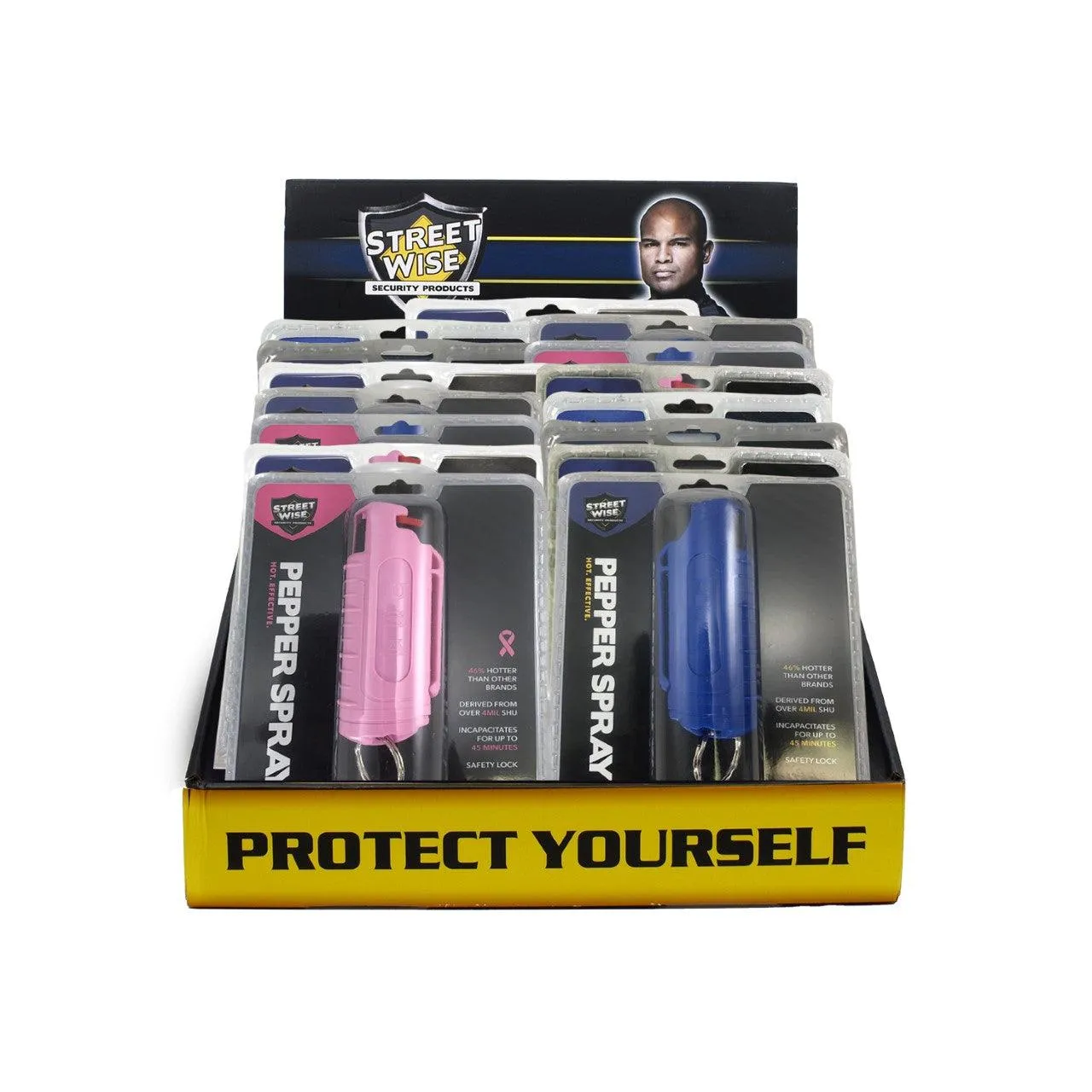 24 Units Pepper Sprays and Heartbeat Self Defense Keychains