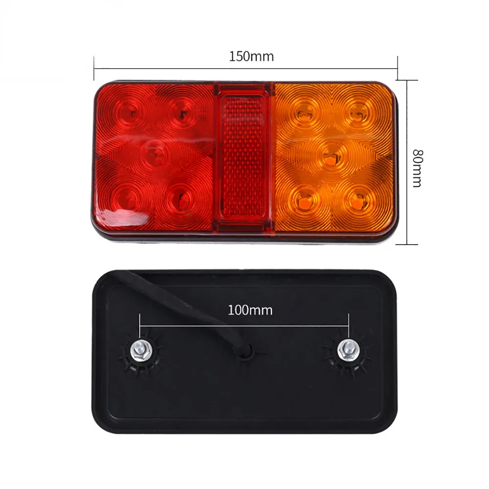 2PCS 12V 24V 10 LED Tail Light Taillight Turn Signal Indicator Stop Lamp Rear Brake Light for Car Truck Trailer Caravan