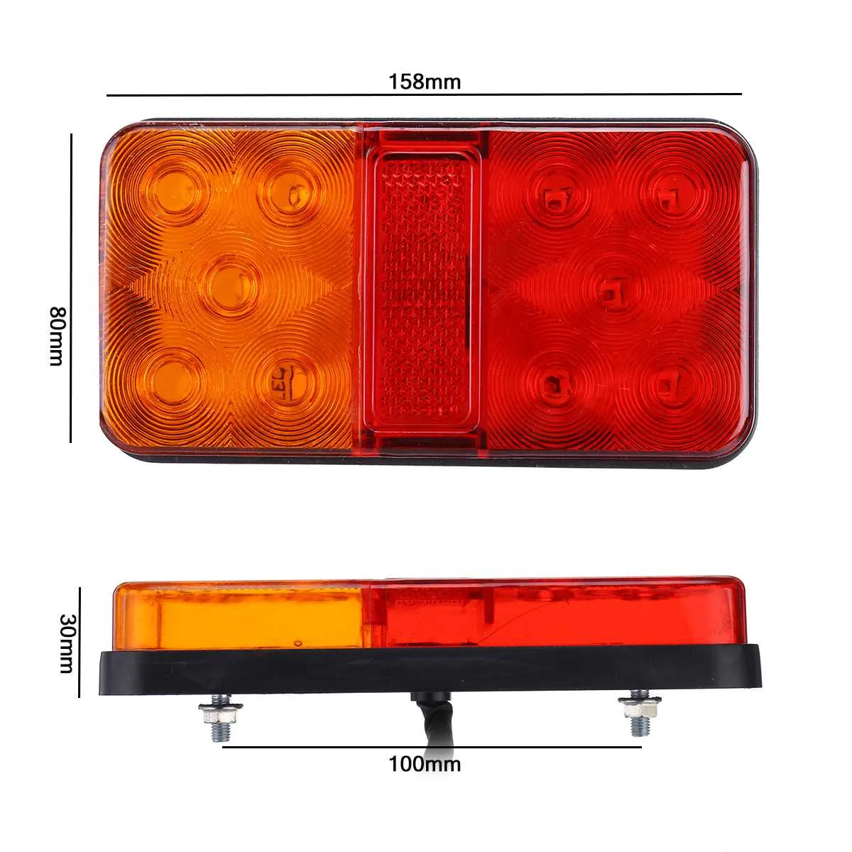 2PCS 12V 24V LED Tail Light Taillight Turn Signal Indicator Stop Lamp Rear Brake Light for Car Truck Trailer Caravan