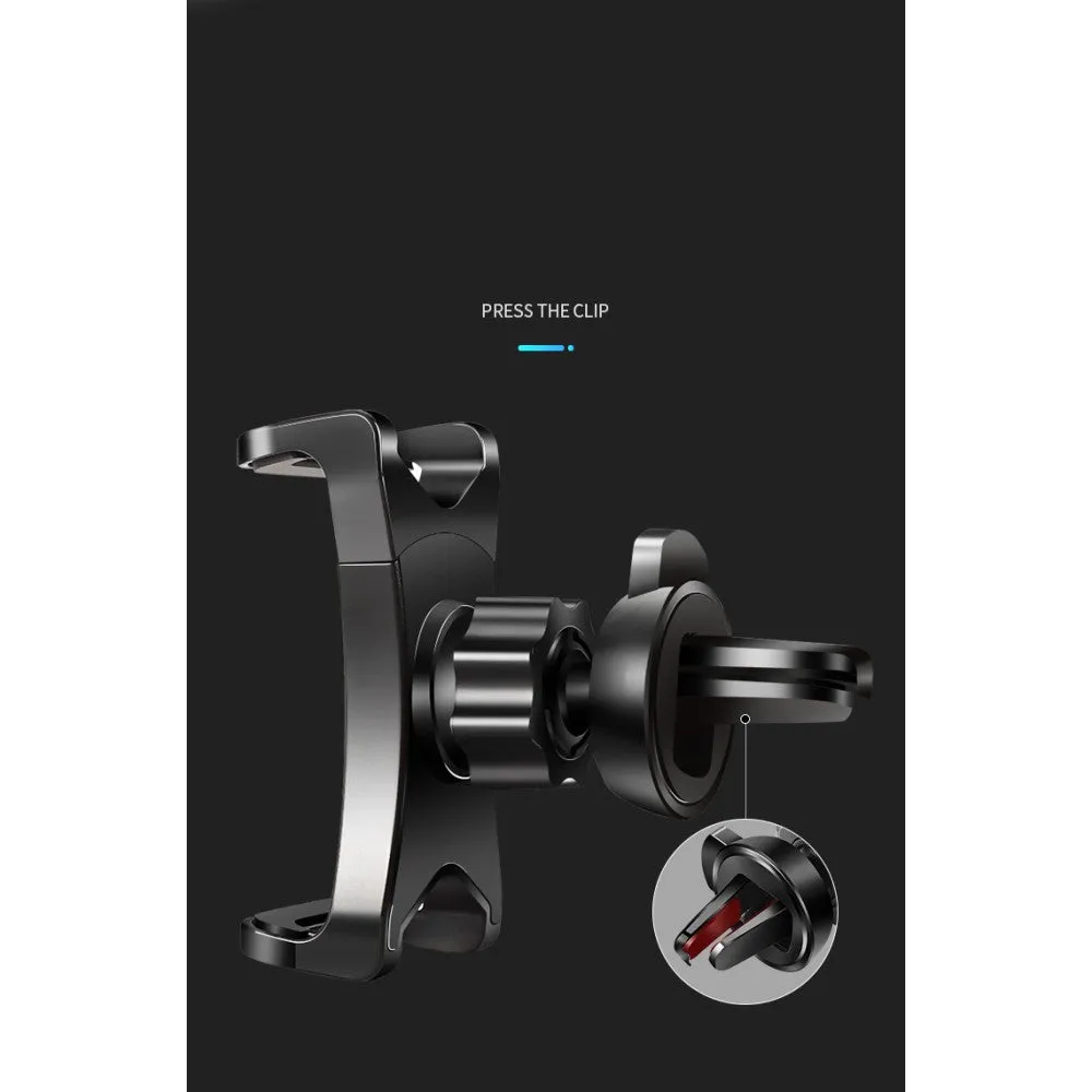 3 in 1 Car GPS Smartphone Holder: Dashboard / Visor Clamp   AC Grid Clip for Alcatel One Touch Idol 2 Mini - Black