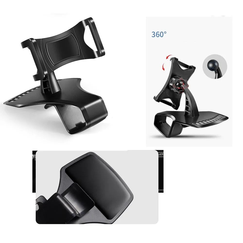 3 in 1 Car GPS Smartphone Holder: Dashboard / Visor Clamp   AC Grid Clip for Alcatel One Touch Idol 2 Mini - Black