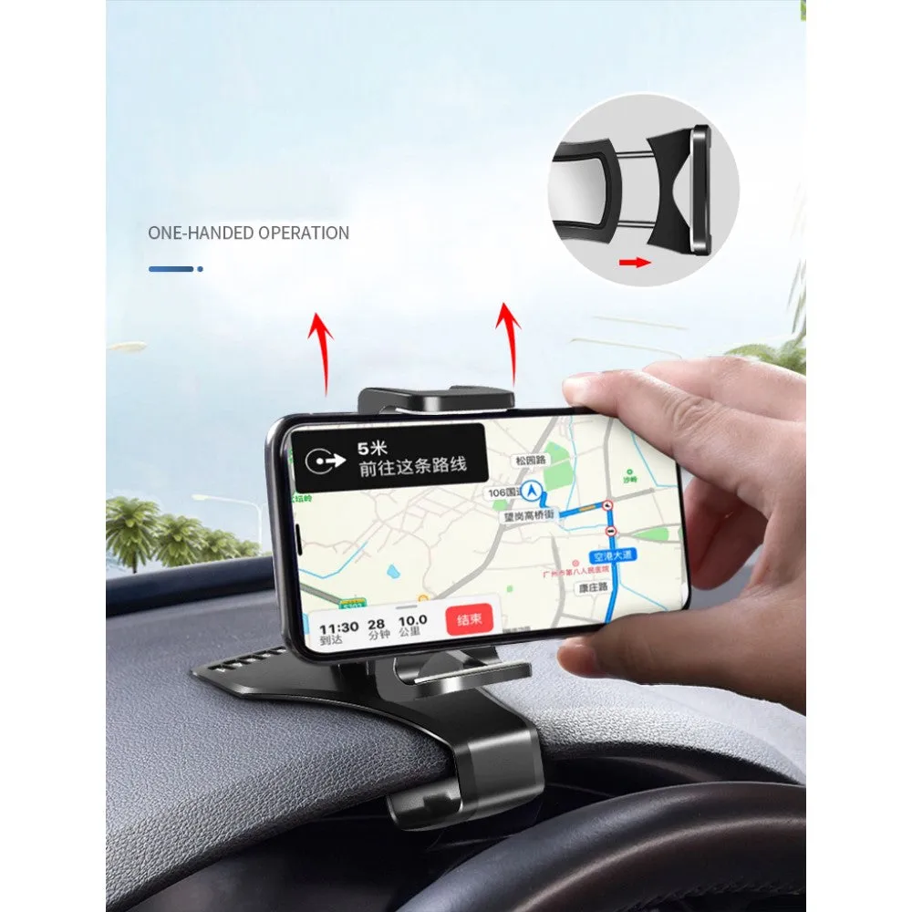 3 in 1 Car GPS Smartphone Holder: Dashboard / Visor Clamp   AC Grid Clip for Alcatel One Touch Idol 2 Mini - Black