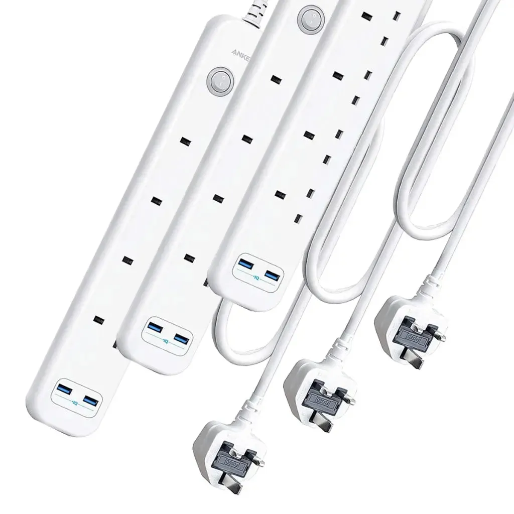 [3 Pack] Extension Cord with USB Extension Socket Power Strip A9141