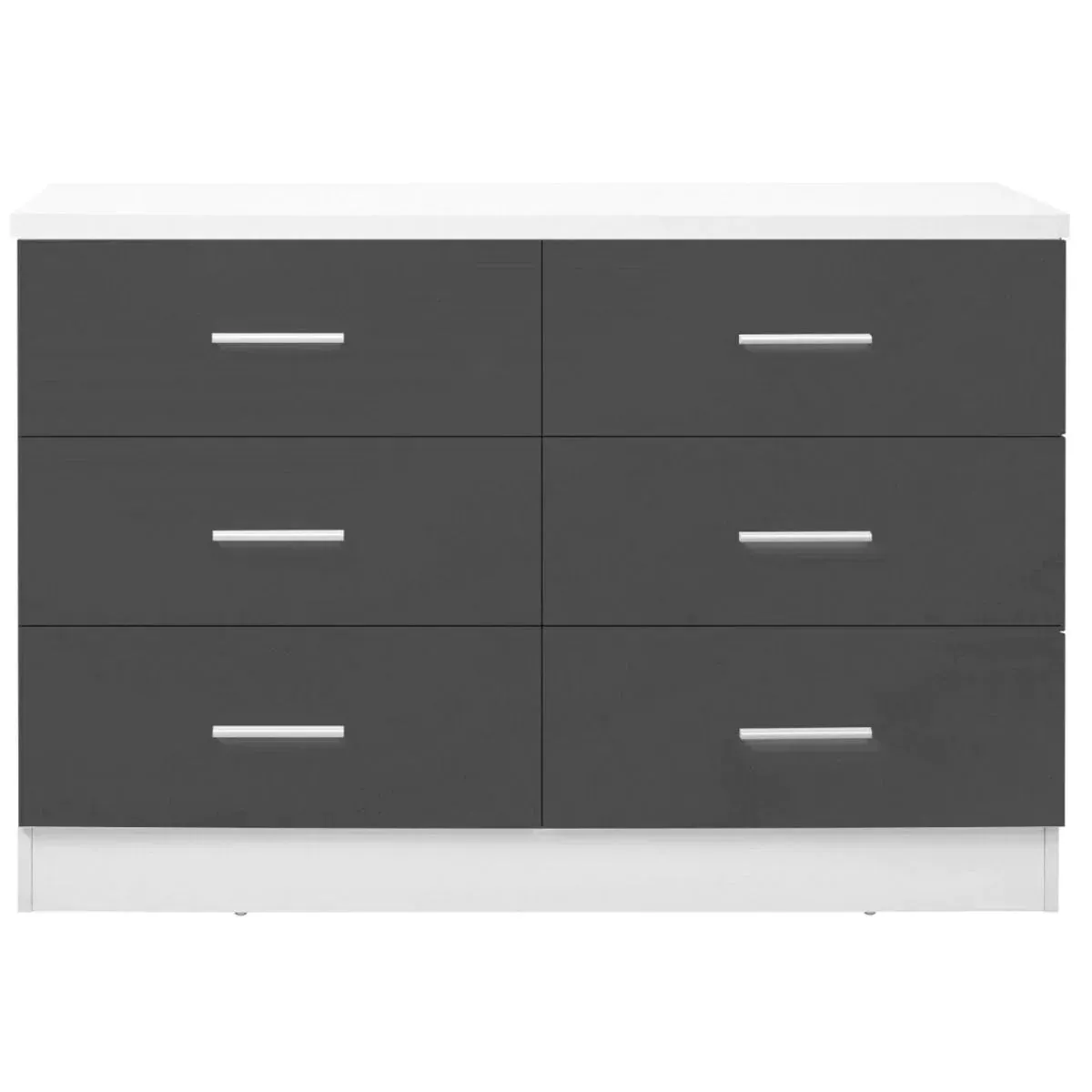 3 Pcs Reflect High Gloss XL 2 Door Sliding Wardrobe Set - Grey & White