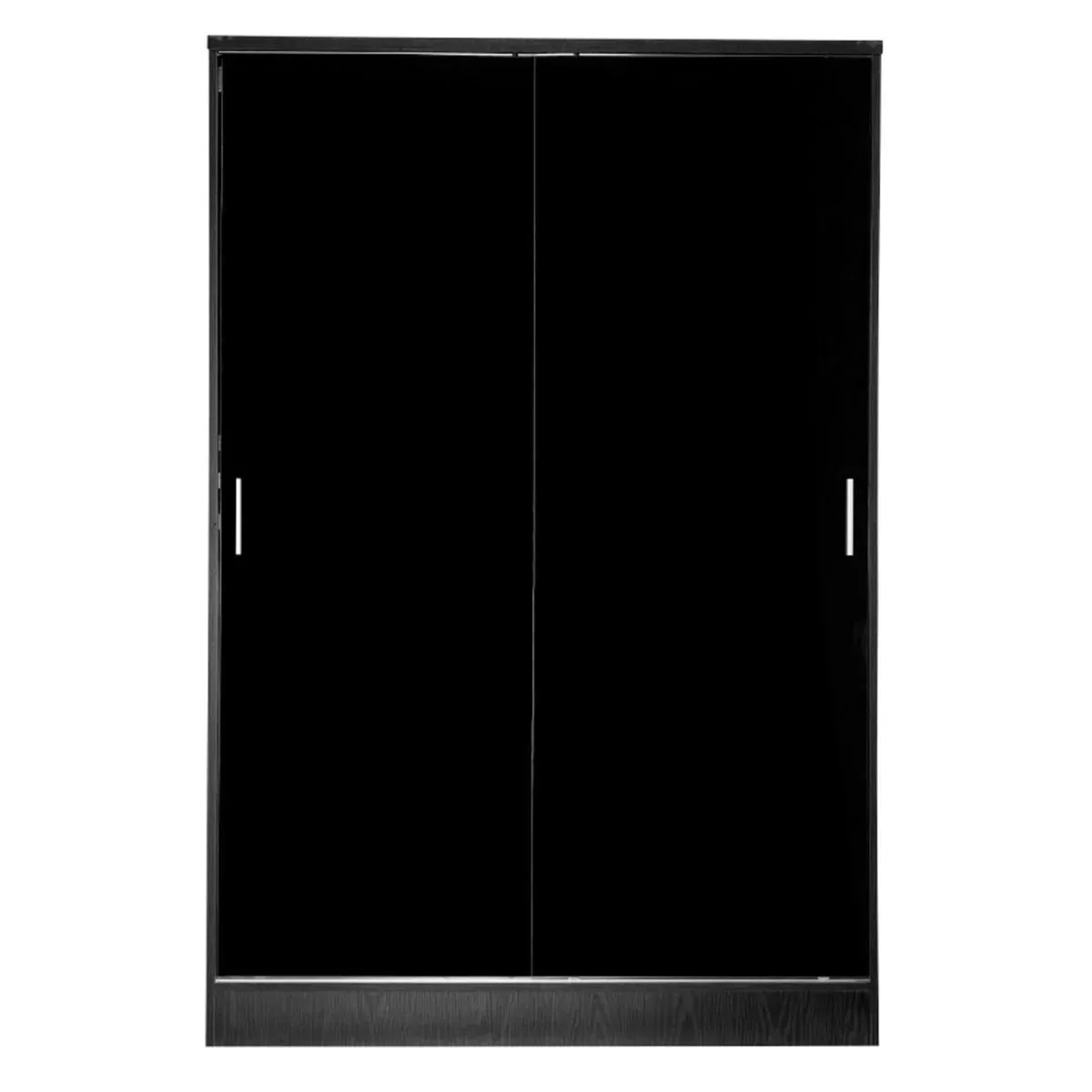 3 Piece Reflect High Gloss 2 Door Sliding Wardrobe Set - Black