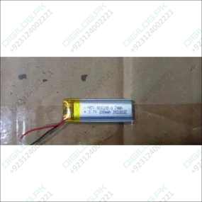 3.7V 200mAh Li-Ion Battery (Model: 601235) – Compact Power Solution for Portable Devices in Pakistan