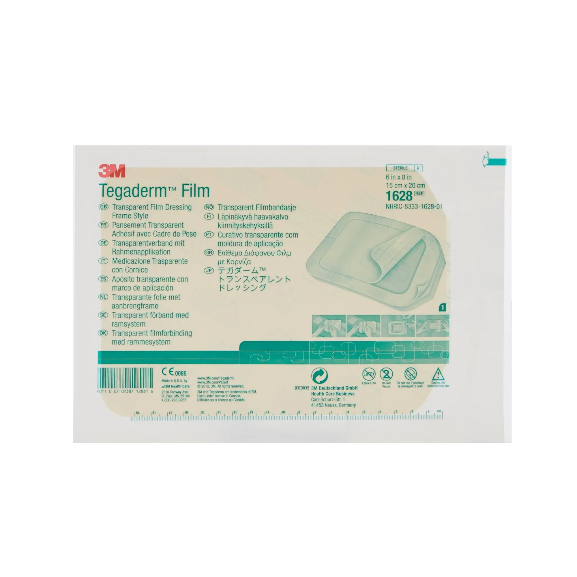 3M™ Tegaderm Transparent Film Dressing, Sterile, Frame Style Delivery, Hypoallergenic