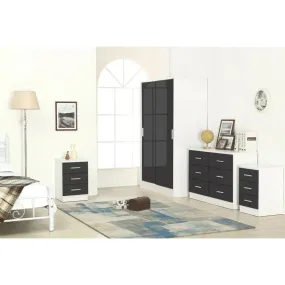 4 Pcs Reflect XL 2 Sliding Door Wardrobe Set - Grey & Matt White