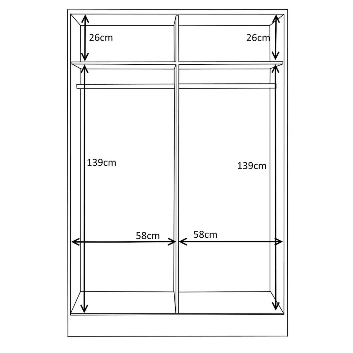 4 Piece Reflect XL 2 Sliding Door Wardrobe Set - Matt White