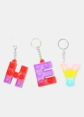 Alphabet Push Pop Keychain
