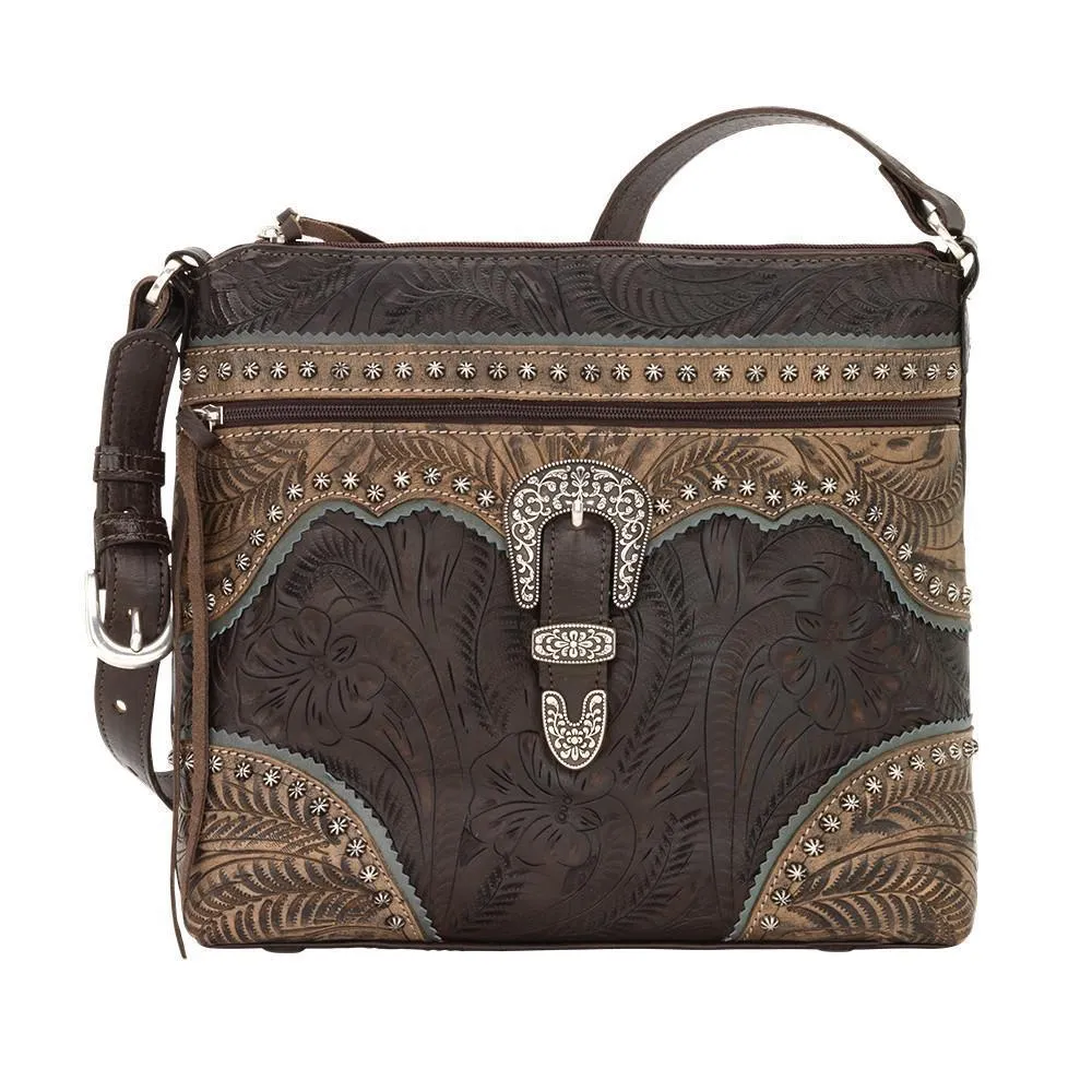 American West Saddle Ridge Zip Top Shoulder Bag Style 2652170