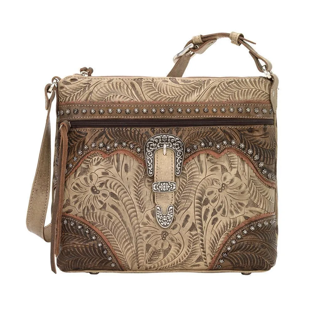 American West Saddle Ridge Zip Top Shoulder Bag Style 2652170