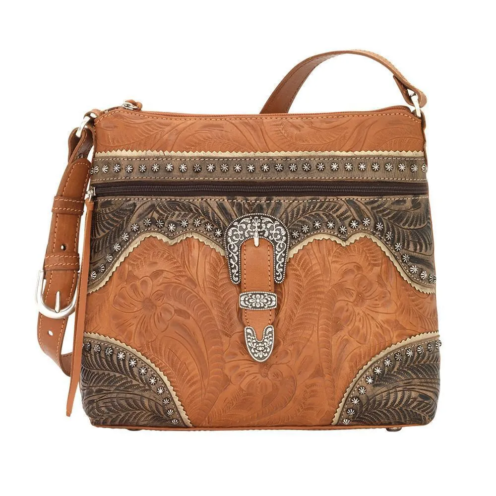 American West Saddle Ridge Zip Top Shoulder Bag Style 2652170