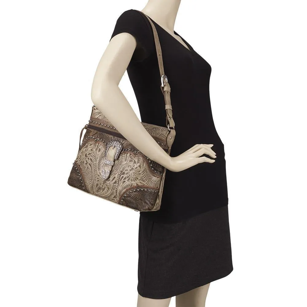 American West Saddle Ridge Zip Top Shoulder Bag Style 2652170