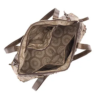 Annie's Secret Turquoise Half Moon Tote with Secret Compartment