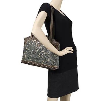 Annie's Secret Turquoise Half Moon Tote with Secret Compartment