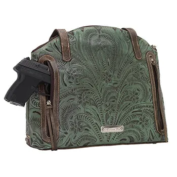 Annie's Secret Turquoise Half Moon Tote with Secret Compartment