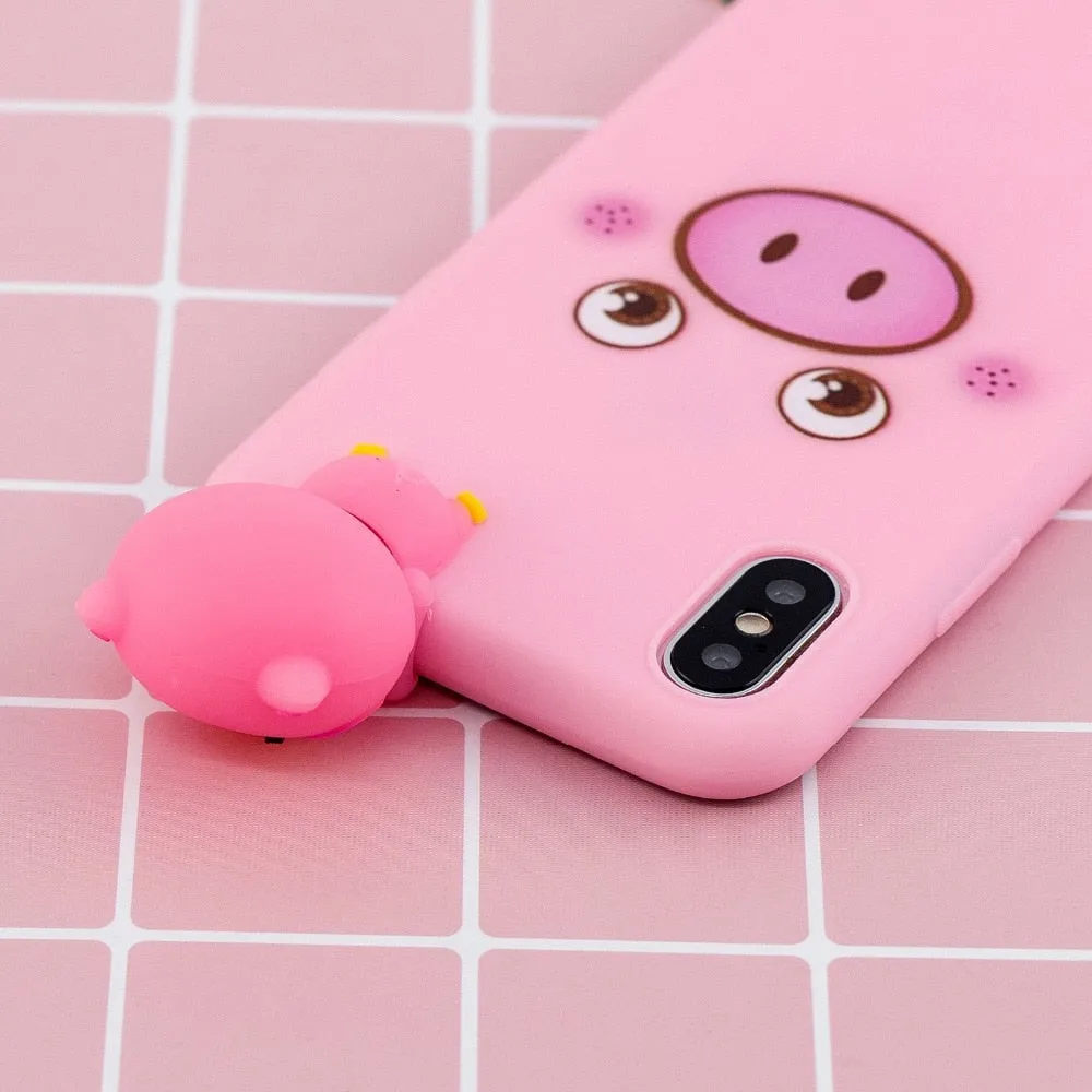 Anymob iPhone Blue Cat 3D Toys Case Soft Silicone Cartoon Cover
