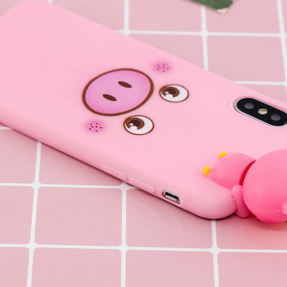 Anymob iPhone Blue Cat 3D Toys Case Soft Silicone Cartoon Cover
