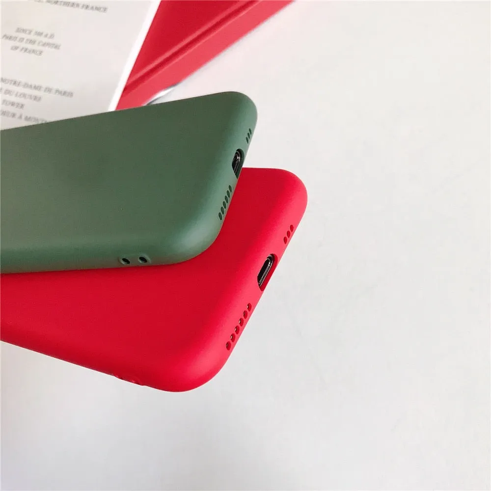 Anymob iPhone Blue Liquid Silicone Case Fashion Solid Color Soft Shockproof Back Cover
