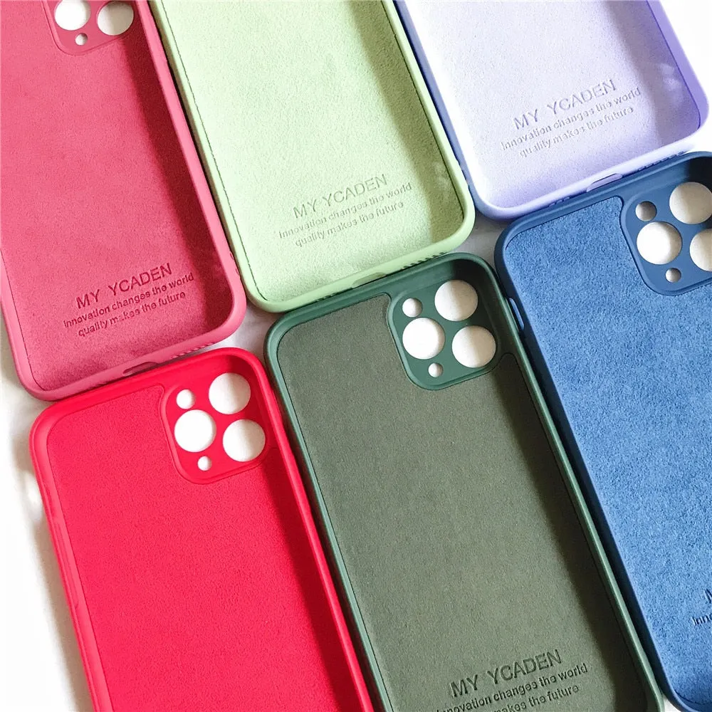 Anymob iPhone Blue Liquid Silicone Case Fashion Solid Color Soft Shockproof Back Cover