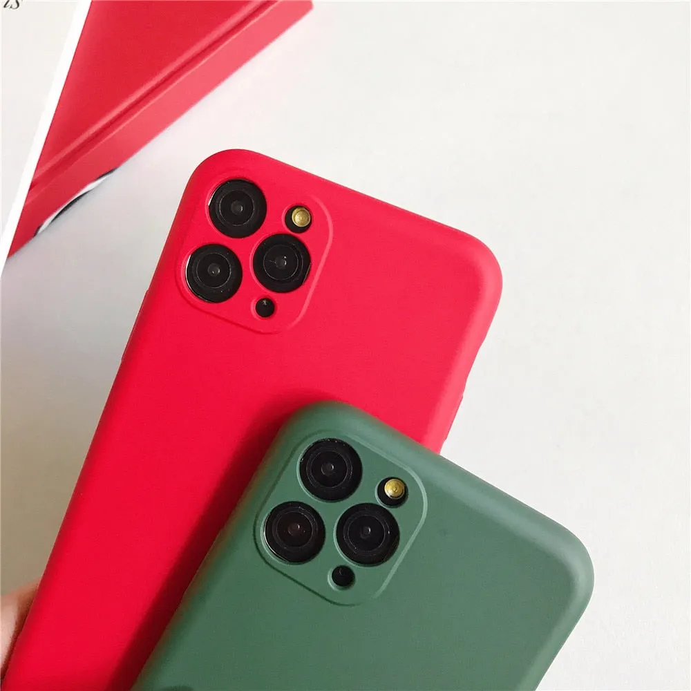 Anymob iPhone Blue Liquid Silicone Case Fashion Solid Color Soft Shockproof Back Cover