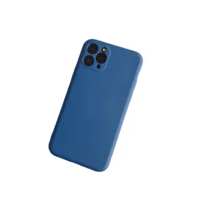 Anymob iPhone Blue Liquid Silicone Case Fashion Solid Color Soft Shockproof Back Cover