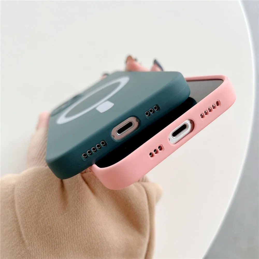 Anymob iPhone Blue Silicone Magnetic Case Shockproof Phone Cover
