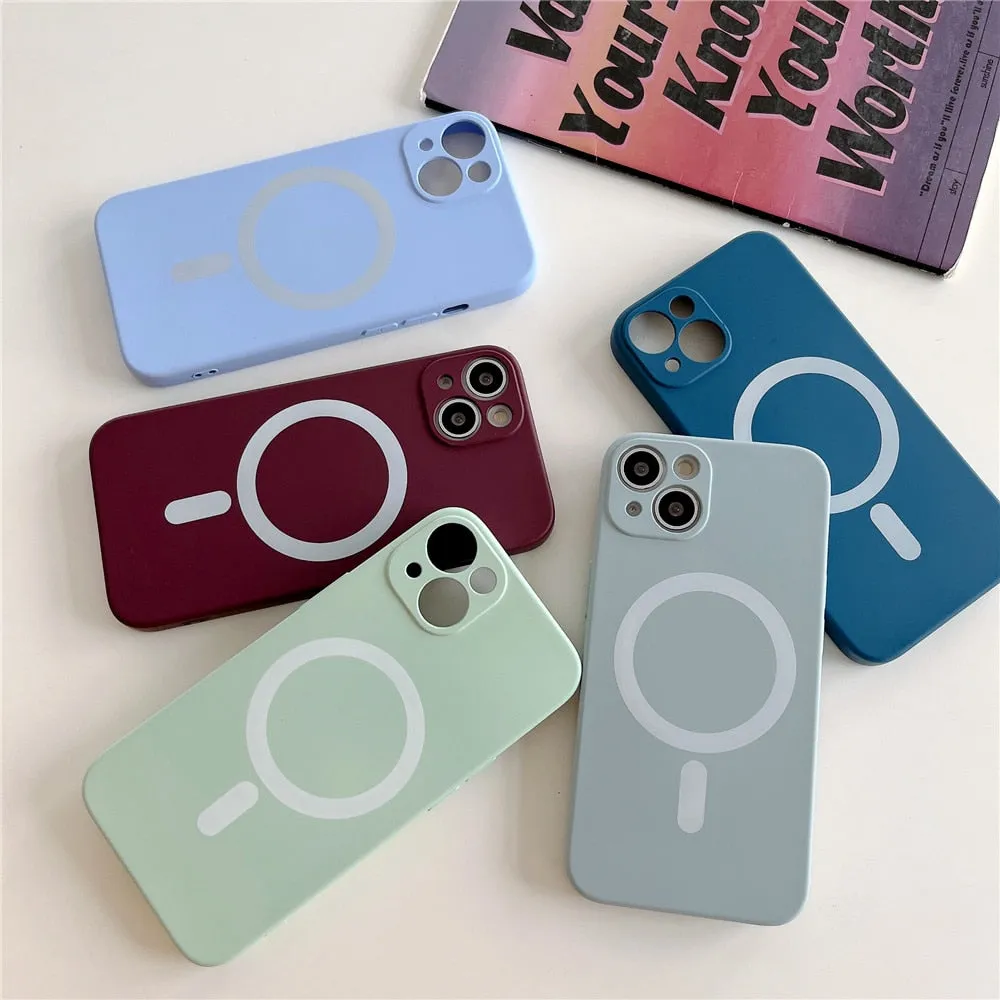 Anymob iPhone Blue Silicone Magnetic Case Shockproof Phone Cover