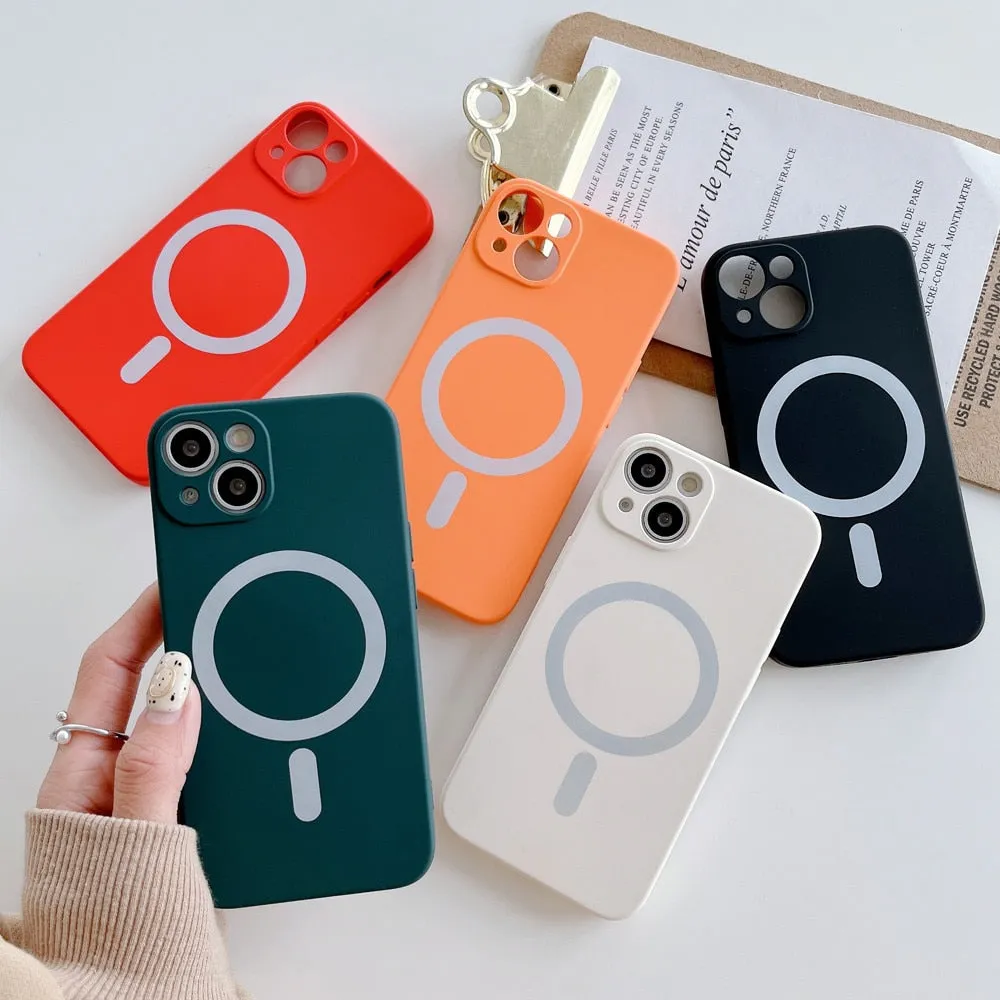 Anymob iPhone Blue Silicone Magnetic Case Shockproof Phone Cover