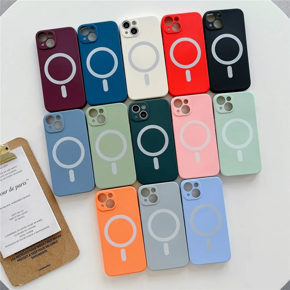 Anymob iPhone Blue Silicone Magnetic Case Shockproof Phone Cover