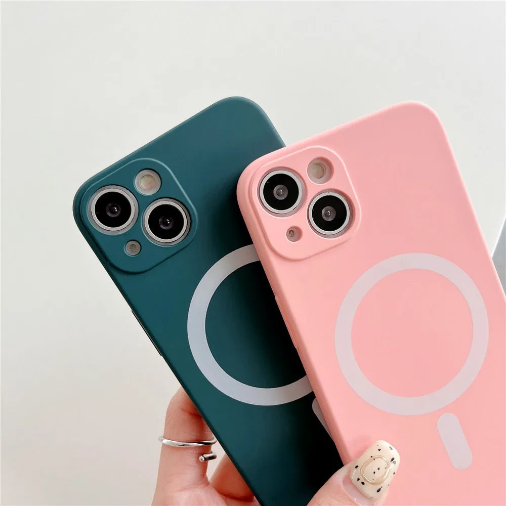 Anymob iPhone Blue Silicone Magnetic Case Shockproof Phone Cover