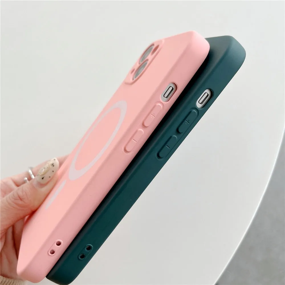 Anymob iPhone Blue Silicone Magnetic Case Shockproof Phone Cover