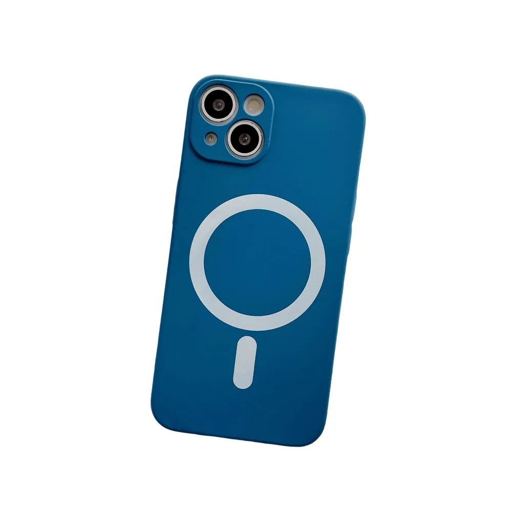 Anymob iPhone Blue Silicone Magnetic Case Shockproof Phone Cover