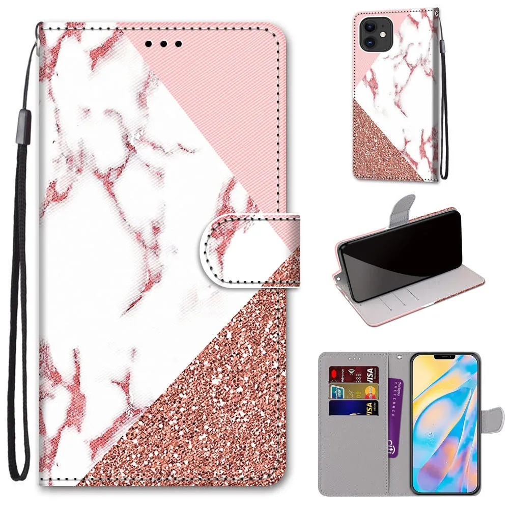 Anymob iPhone Case Brown Cat Lovely Cartoon Cat Phone Bag Flip Wallet Leather Protection Cover