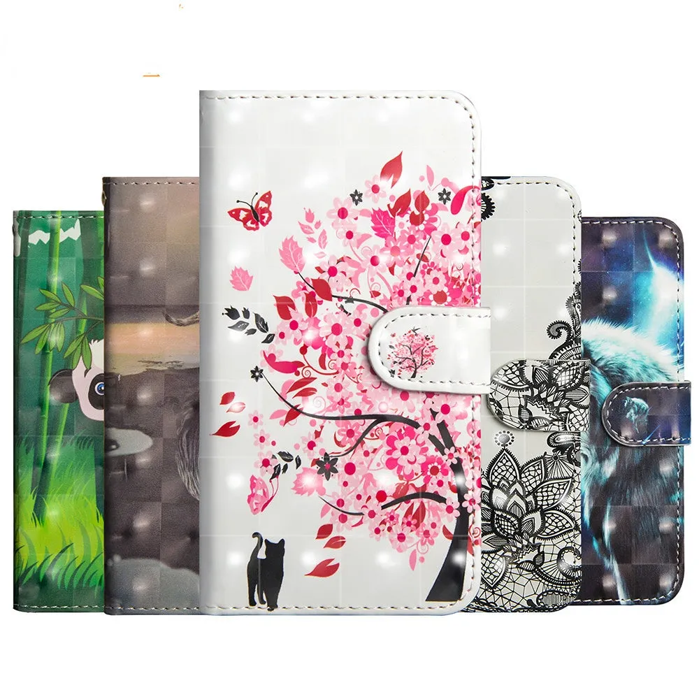 Anymob iPhone Case Green Panda Flip Leather 3D Panda Painted Wallet Back Cover
