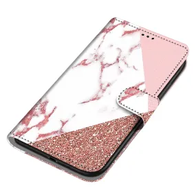 Anymob iPhone Case Pink And White Flip Leather Wallet Animal Painting Phone Book Style Cover