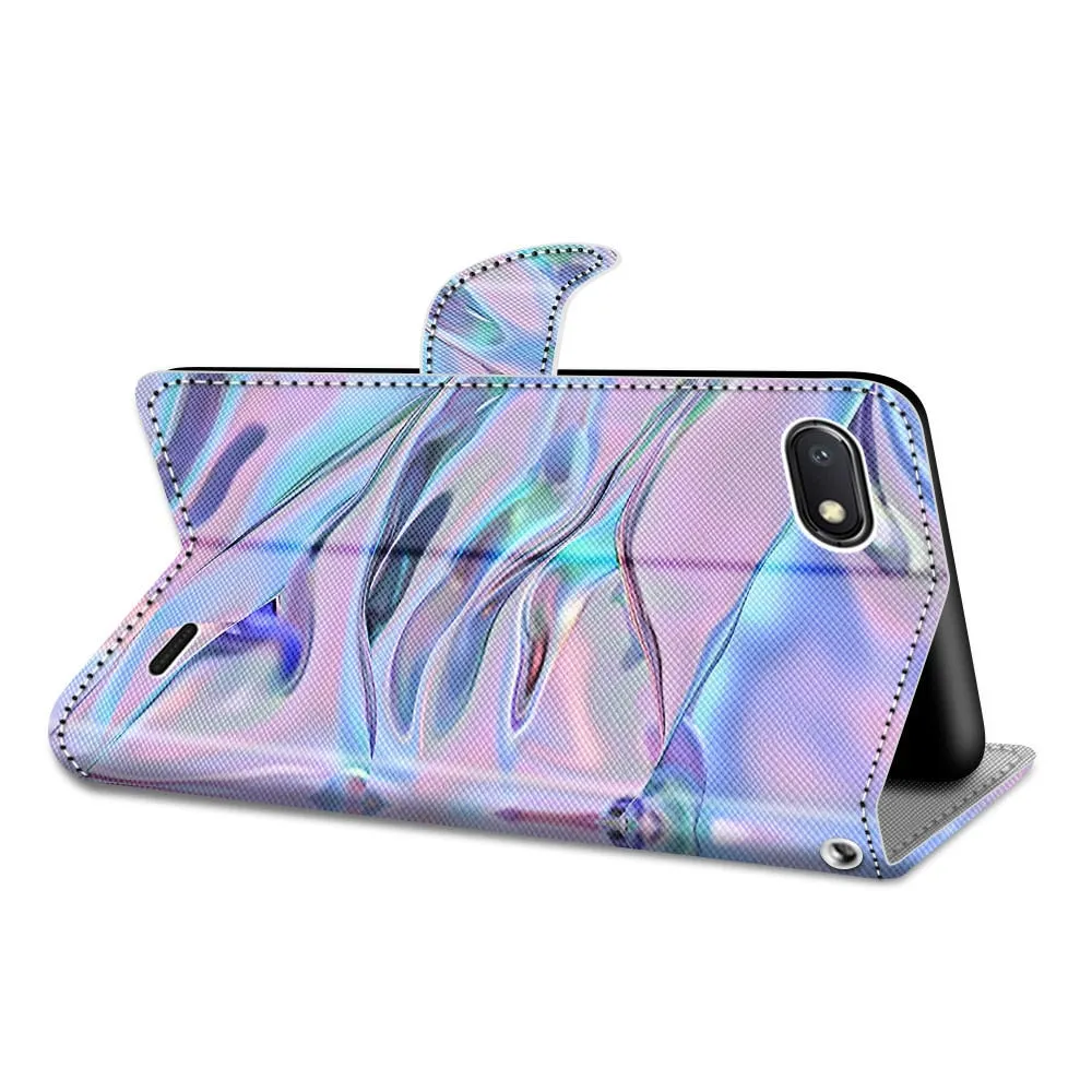 Anymob iPhone Case Pink And White Flip Leather Wallet Animal Painting Phone Book Style Cover