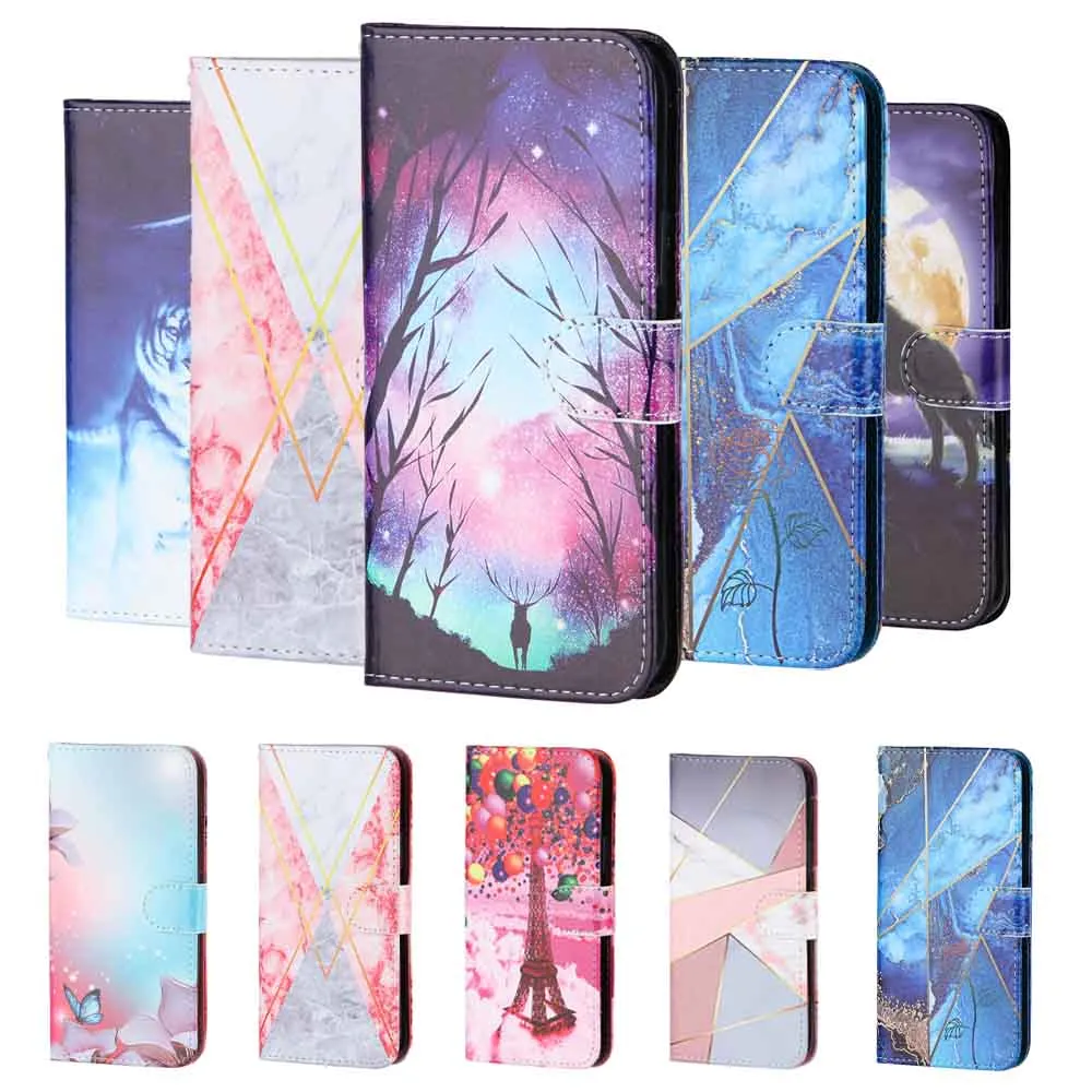 Anymob iPhone Case Red Paris Flip Painted Wallet Leather Cover