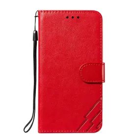 Anymob iPhone Case Red Solid Color Leather Fashion Magnetic Flip Wallet Cover