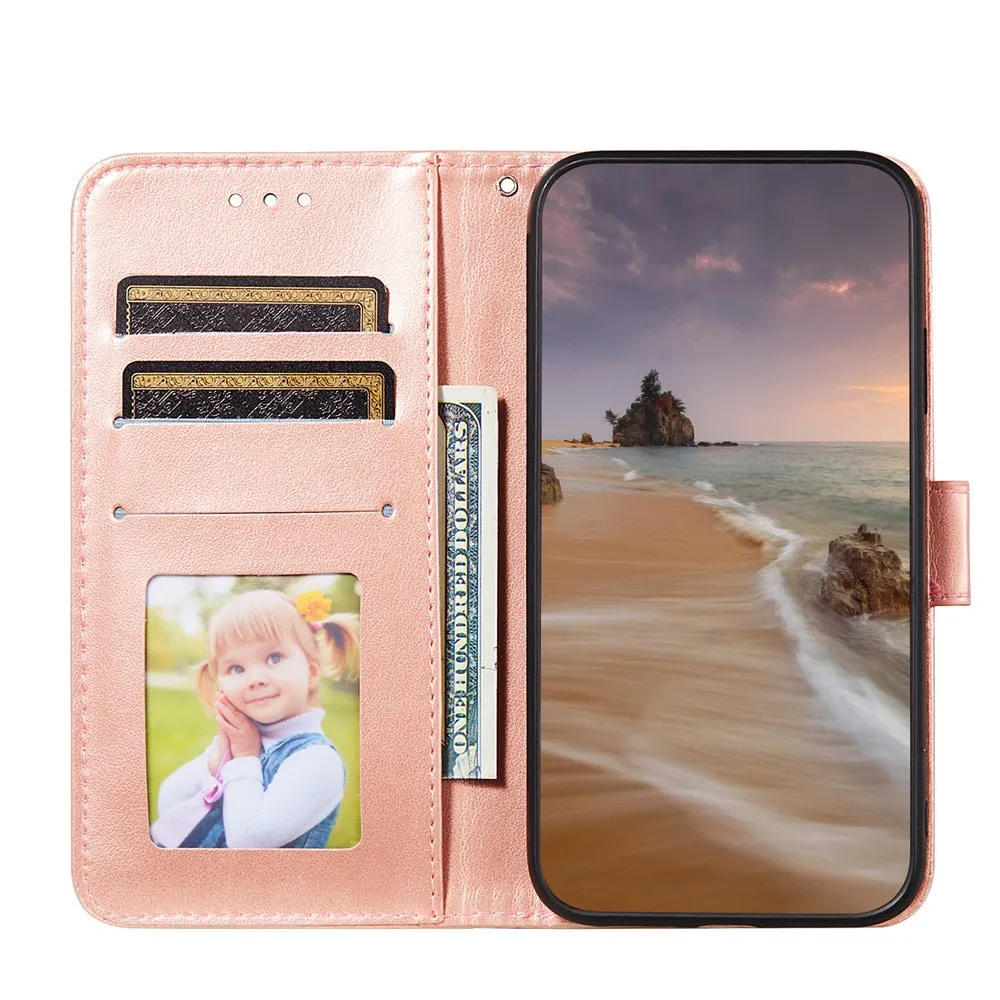 Anymob iPhone Case Turquoise Solid Color Leather Fashion Magnetic Flip Wallet Cover