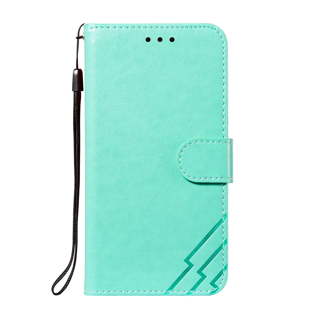 Anymob iPhone Case Turquoise Solid Color Leather Fashion Magnetic Flip Wallet Cover