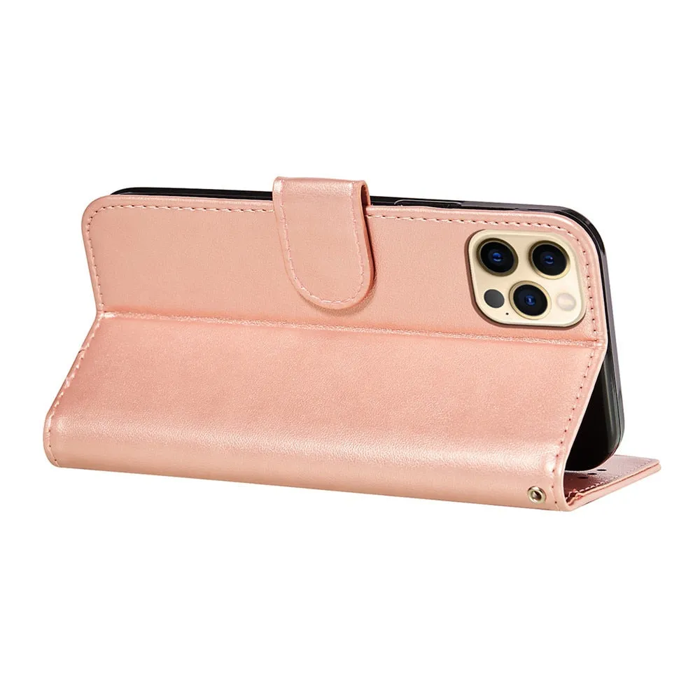 Anymob iPhone Case Turquoise Solid Color Leather Fashion Magnetic Flip Wallet Cover