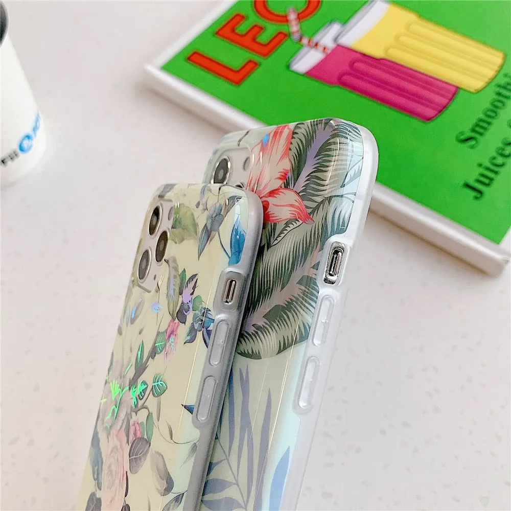 Anymob iPhone Coffee Leaf Marble Phone Case Soft Silicone Cover