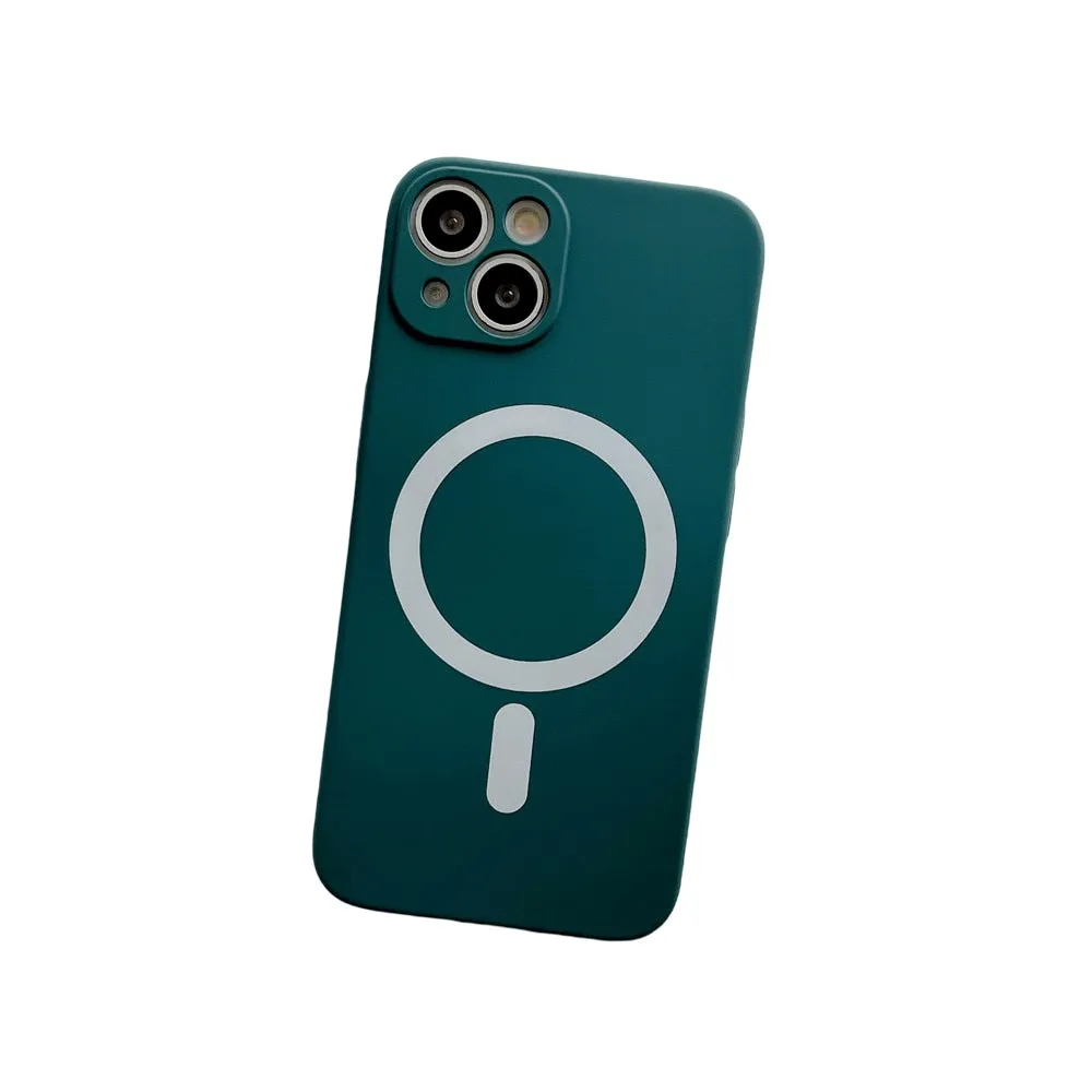 Anymob iPhone Dark Green Silicone Magnetic Case Shockproof Phone Cover